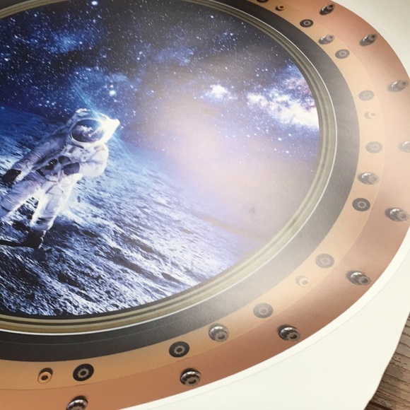 Astronaut in space on moon wall decor decals 3x - Picture 9 of 13
